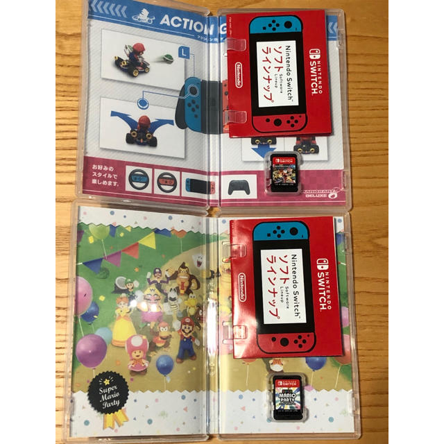 Nintendo Switch(ニンテンドースイッチ)の【美品】任天堂　スイッチ　コントローラー4人分！ソフトも2本付 エンタメ/ホビーのゲームソフト/ゲーム機本体(家庭用ゲーム機本体)の商品写真