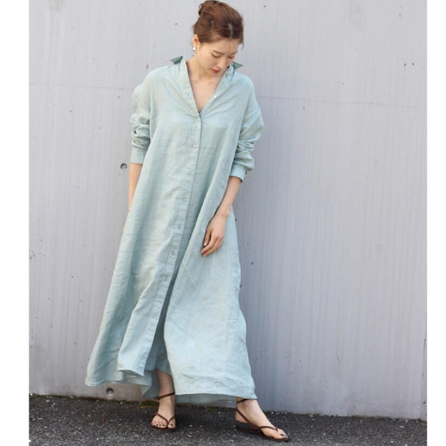 Plage Linen Flared ワンピース グリーン36-