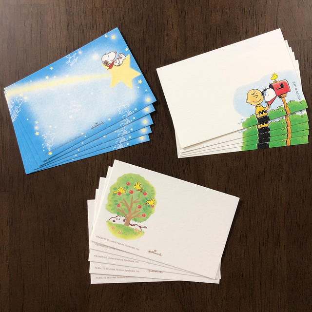 SNOOPY(スヌーピー)のスヌーピーメッセージカード 3種類15枚セット ハンドメイドの文具/ステーショナリー(カード/レター/ラッピング)の商品写真