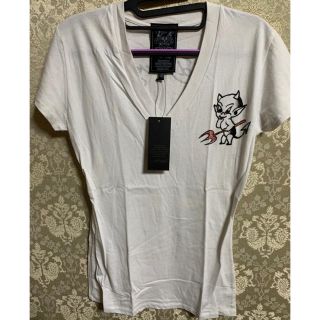 エドハーディー(Ed Hardy)の【正規品タグ付】エドハーディー Ed Hardy 白Tシャツ Sサイズ(Tシャツ(半袖/袖なし))