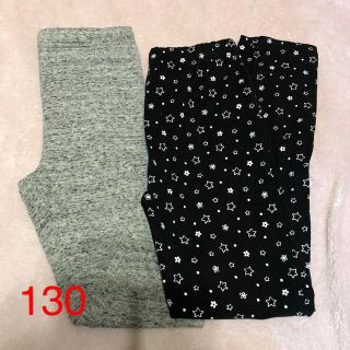 ユニクロ(UNIQLO)のレギンス 2点 UNIQLO マザウェイズ 花柄 星柄 130(パンツ/スパッツ)