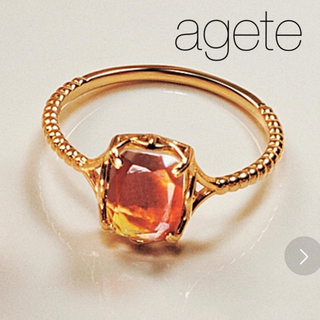 agete - 【agete】K10 アンバー／クォーツリングの通販 by juno's shop｜アガットならラクマ
