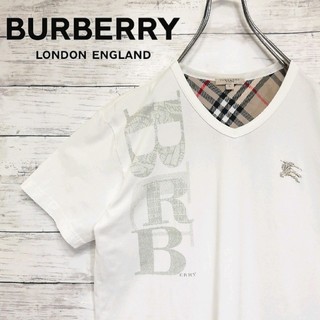 バーバリー(BURBERRY)のバーバリー　BURBERRY　ノバチェックx白　コットンＴシャツ　Lサイズ(Tシャツ/カットソー(半袖/袖なし))