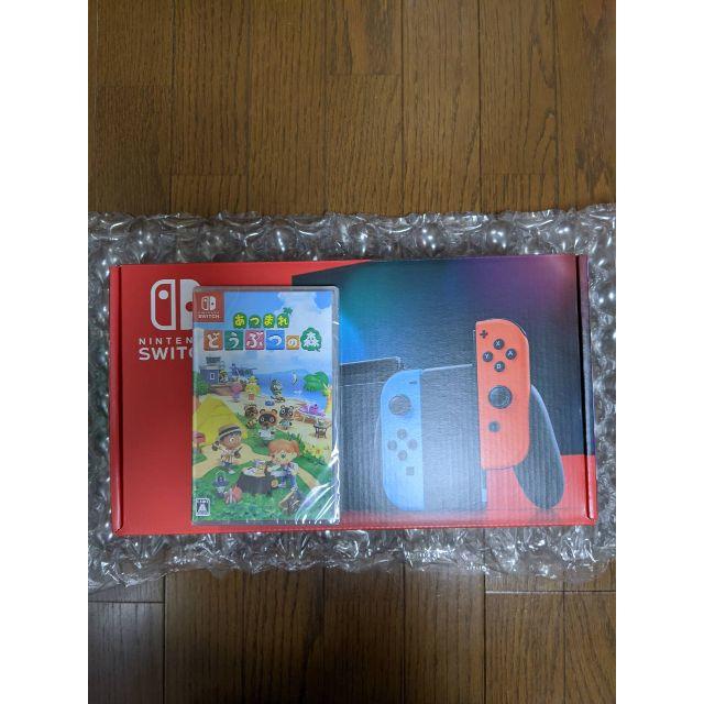 新品 本体セット nintendo スイッチ ネオン  あつまれ どうぶつの森エンタメ/ホビー