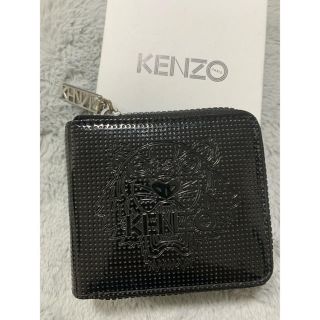 未使用　KENZO   ケンゾー　レザー二つ折り財布　ブラック　黒　デカロゴ