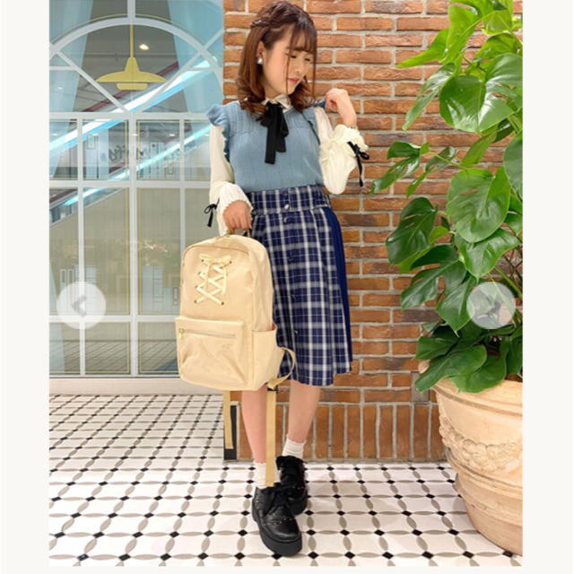 axes femme - 「axes femme POETIQUE」サイドプリーツチェックスカート