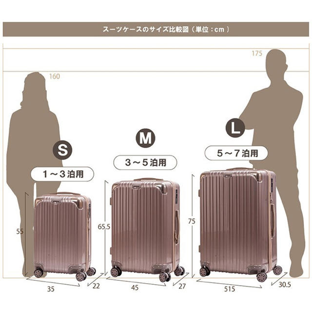 スーツケース Lサイズ 軽量 かわいい キャリーケースキャリーバッグ グレー