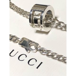 グッチ(Gucci)のGUCCI グッチ 正規品 G リング シルバー ネックレス 中古 美品(ネックレス)