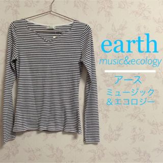 アースミュージックアンドエコロジー(earth music & ecology)のハートネック♡ボーダーカットソー(カットソー(長袖/七分))