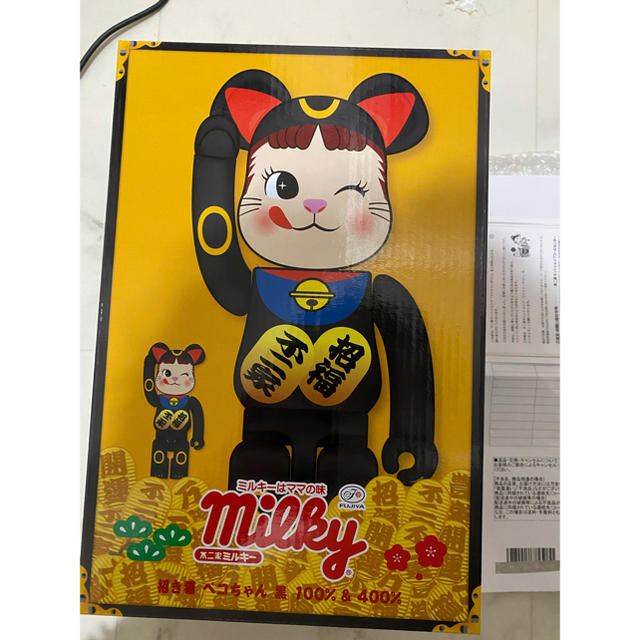 BE@RBRICK 招き猫ペコちゃん 黒 100% & 400% - その他