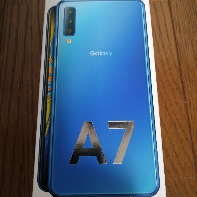 美品 Galaxy A7 ブルー 64GB SIMフリー アダプター ケース付