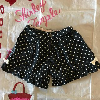 シャーリーテンプル(Shirley Temple)のシャーリーテンプル　エミリーテンプルルル　ドット　ショートパンツ　黒×白　130(パンツ/スパッツ)