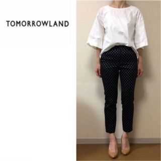 トゥモローランド(TOMORROWLAND)のe♡R様専用☆トゥモローランド☆ドット柄パンツ☆テーパードパンツ(カジュアルパンツ)