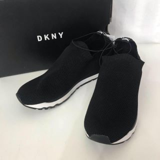 ダナキャランニューヨーク(DKNY)のDKNY スリッポン スニーカー US8 25cm 黒 レディース メッシュ(スニーカー)