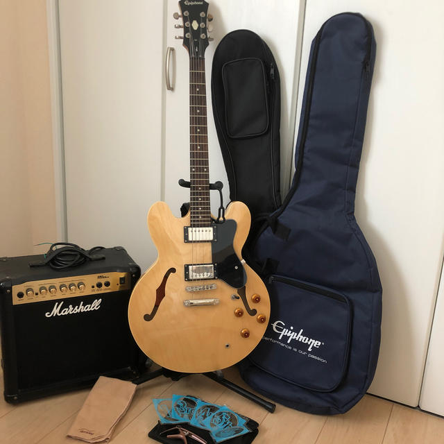 Epiphone Dot NTセミアコ　エレキギター　Marshallアンプ付き