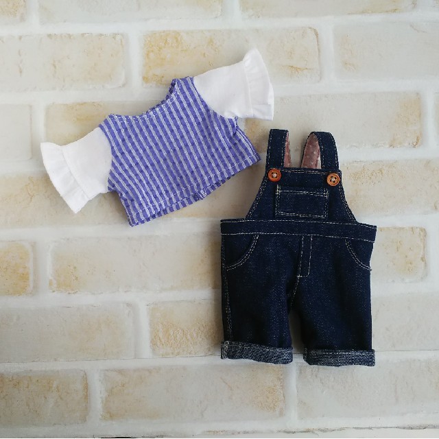 メルちゃんハンドメイド服 トップス×サロペットパンツ
