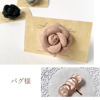 No.122 新商品✨フラワーポニーフック（ピーチver.）ハンドメイド(ヘアアクセサリー)