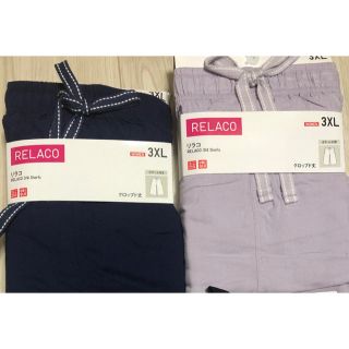 ユニクロ(UNIQLO)の新品未使用　UNIQLO ユニクロ　リラコ　women 3XL 2枚セット(ルームウェア)