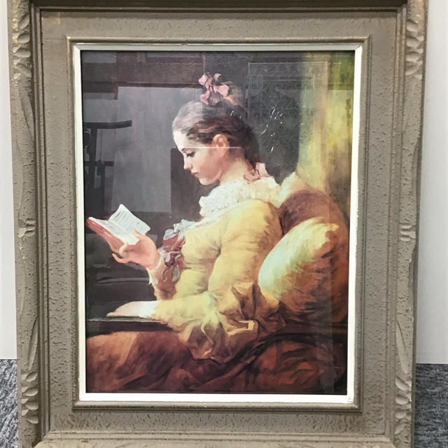 フラゴナール 「読書する少女」複製画 額付き 絵画 油絵 - 美術品 フラゴナール 「読書する少女」複製画 額付き 絵画 油絵 - 美術品