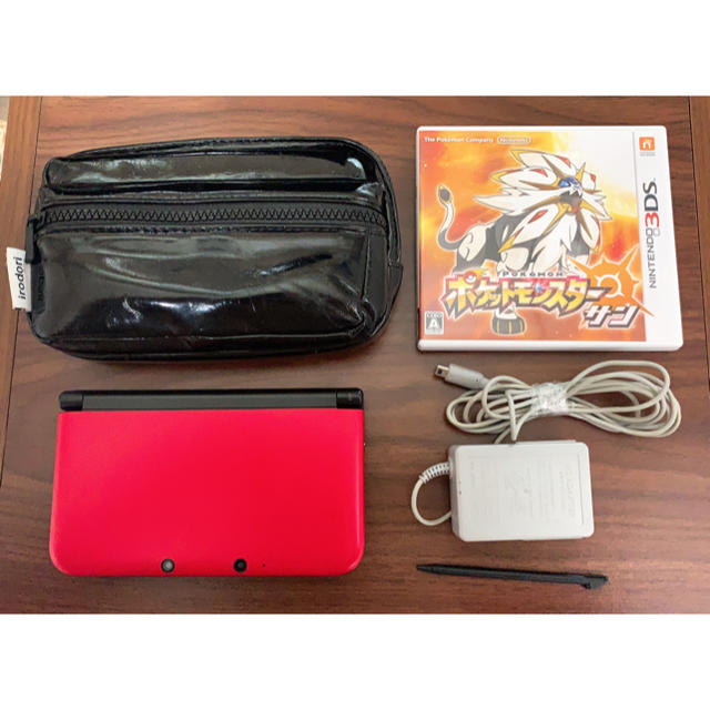 【美品】任天堂　3DS LL レッド×ブラック　ポケットモンスター　サン付き