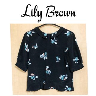 リリーブラウン(Lily Brown)の最終値下げ！Lily Brown ドットモチーフ柄ブラウス 黒系(シャツ/ブラウス(長袖/七分))