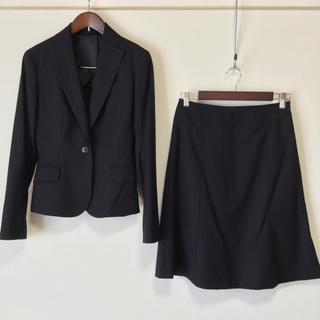 スーツカンパニー(THE SUIT COMPANY)のザスーツカンパニー スカートスーツ 40/38 黒 超美品 OL ビジネス 春夏(スーツ)