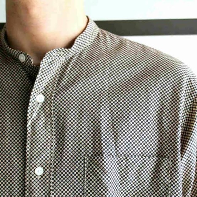 comoli コモリ シルクドットバンドカラーシャツ comoli コモリ シルクドットバンドカラーシャツ