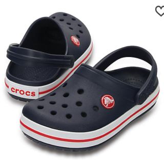 クロックス(crocs)の【新品】クロックス　クロックバンド　ネイビー/レッド(サンダル)