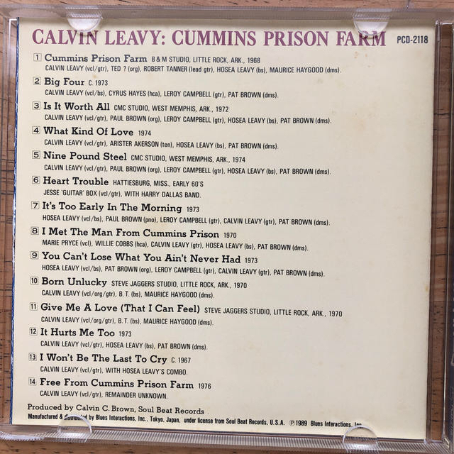 Calvin Leavy カミンズプリズンファーム　CDです エンタメ/ホビーのCD(ブルース)の商品写真