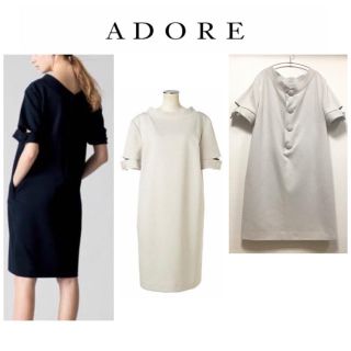 アドーア(ADORE)のADORE  【定価4.2万円】ミラノジャージーバックボタンワンピース(ひざ丈ワンピース)