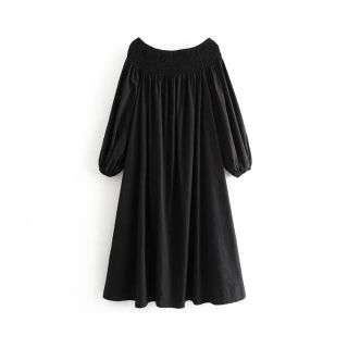 ザラ(ZARA)の1520＊S/S black オフショル ワンピース(ひざ丈ワンピース)