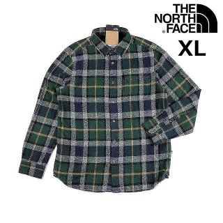 ザノースフェイス(THE NORTH FACE)のノースフェイス ボタンダウン ネルシャツ(XL)緑 チェック柄180915(シャツ)