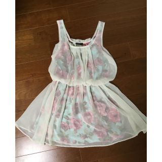 イング(INGNI)のINGNI ミニ丈花柄シフォンワンピース(ミニワンピース)