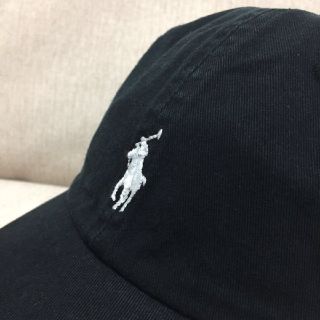 ポロラルフローレン(POLO RALPH LAUREN)の新品タグ付きラルフローレンキャップ黒/白(キャップ)