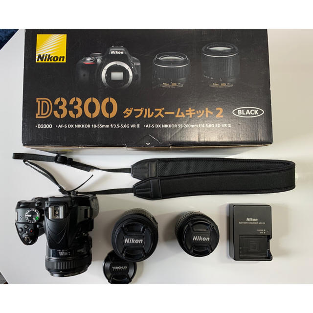 スマホ/家電/カメラNikon D3300 ダブルズームキット 単焦点付 完動品