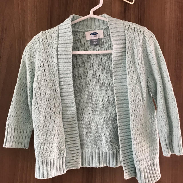 Old Navy(オールドネイビー)のミントグリーンカーディガン90 キッズ/ベビー/マタニティのキッズ服女の子用(90cm~)(カーディガン)の商品写真