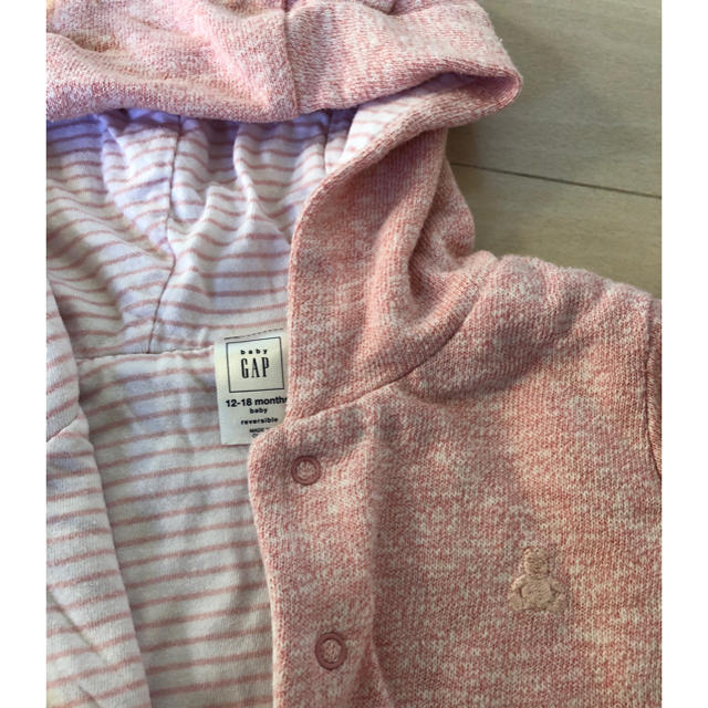 babyGAP(ベビーギャップ)のgap ロンパース　パーカー　３点セット　12-18 18-24 キッズ/ベビー/マタニティのベビー服(~85cm)(ロンパース)の商品写真