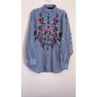 ザラ(ZARA)の売り切り値下げ♡【美品】ZARA正規品♡刺繍シャツ(シャツ/ブラウス(長袖/七分))