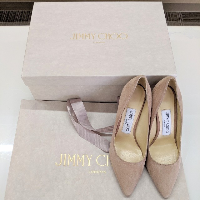 JIMMY CHOO(ジミーチュウ)のジミーチュウ JIMMY CHOO ROMY 85 パンプス ベージュ レディースの靴/シューズ(ハイヒール/パンプス)の商品写真