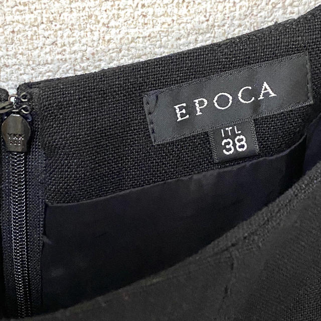 EPOCA(エポカ)のEPOCA ブラックスカート(麻混 春夏素材) レディースのスカート(ひざ丈スカート)の商品写真