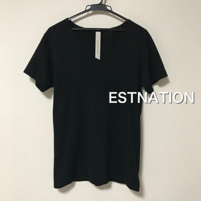 ESTNATION(エストネーション)の◆ESTNATION◆VネックTシャツ　黒 メンズのトップス(Tシャツ/カットソー(半袖/袖なし))の商品写真