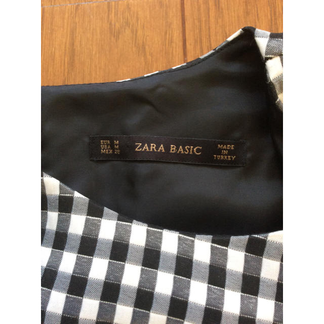 ZARA(ザラ)のザラ ベーシックのワンピース Zara ギンガムチェック 美品 レディースのワンピース(ひざ丈ワンピース)の商品写真