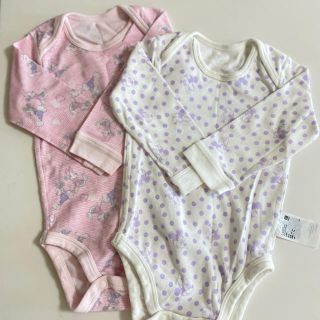 ユニクロ(UNIQLO)のユニクロ　♡    ミニー肌着ロンパース2枚(肌着/下着)