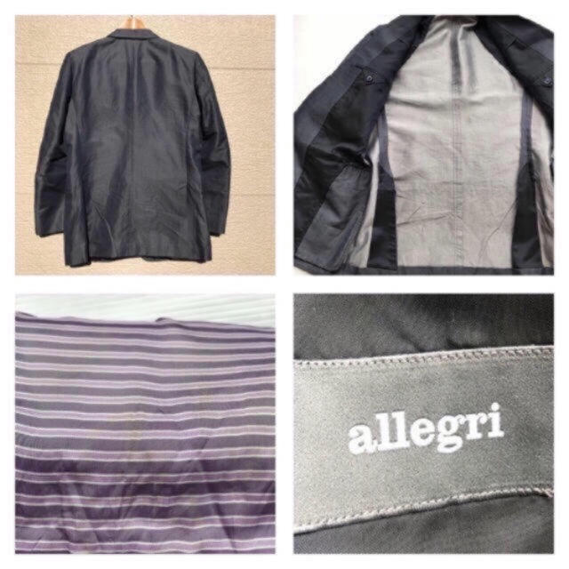 allegri(アレグリ)のallegri アレグリ ジャケット　ネイビー　グレー　48 L メンズのジャケット/アウター(テーラードジャケット)の商品写真