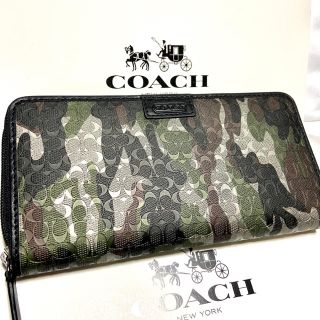 コーチ(COACH)のプレゼントにも❤️新品コーチ カモフラ 迷彩 防水 ミニシグ織 長財布(長財布)