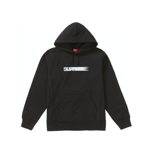 black M supreme motion logo hooded