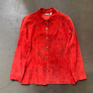 90's Vintage suede shirt / Red(シャツ/ブラウス(長袖/七分))