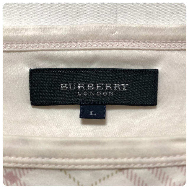 BURBERRY(バーバリー)のバーバリー　ノバチェック柄　レディース　カットソー　サイズL　ピンク レディースのトップス(カットソー(長袖/七分))の商品写真