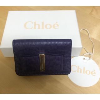 クロエ(Chloe)の最終値下　新品未使用Chloeクロエ名刺入れカードケース ２つ折りレザー リボン(名刺入れ/定期入れ)