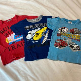 ニコフラート(nicohrat)の中古⭐︎100サイズ⭐︎Tシャツ2枚＋長袖1枚⭐︎おまとめ販売⭐︎電車好き⭐︎(Tシャツ/カットソー)